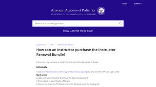 American Academy of Pediatrics — How can an Instructor purchase ...