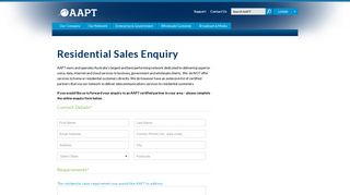 Residential Sales Enquiries Form | AAPT
