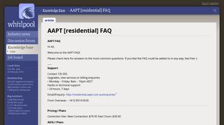 AAPT [residential] FAQ - Whirlpool