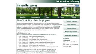 TimeClock Plus - Human Resources - Colorado State University