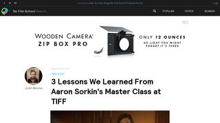 3 Lessons We Learned From Aaron Sorkin's Master Class at TIFF