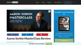 Aaron Sorkin MasterClass Review - GoodInARoom.com