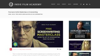 Indie Film Academy – Free Aaron Sorkin Masterclass on Screenwriting