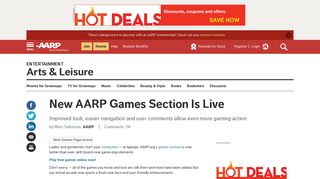 New online games section features easy navigation and even ... - AARP