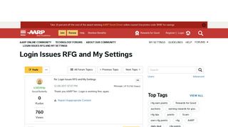 Login Issues RFG and My Settings - AARP Online Community