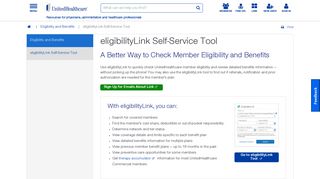 eligibilityLink Self-Service Tool | UHCprovider.com