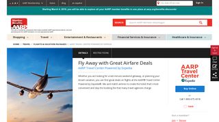 AARP Travel Center Powered by Expedia - Fly Away with Great Airfare ...