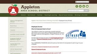 Employee Access (Portal) - Appleton Area School District
