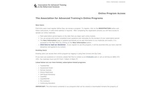 Online Program Access - Welcome - aatbs