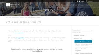 Online application for students – University of Klagenfurt