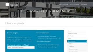 Literature search – University Library Klagenfurt, AAU