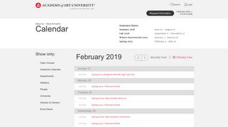 Calendar | Academy of Art University - Students