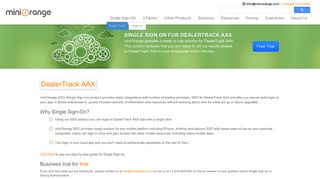 Single Sign On(SSO) solution for DealerTrack AAX - miniOrange