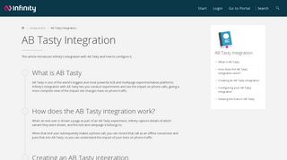 AB Tasty Integration - Infinity Knowledge Base - Infinity Tracking