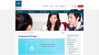 Fingerprint ID login | ABA Bank Cambodia