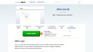 Aba-i.co.uk website. ABAi Login.