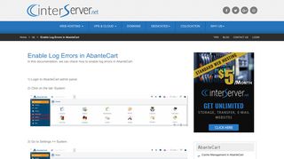 Enable Log Errors in AbanteCart - Interserver Tips
