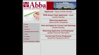 the EMPLOYEE SERVICE PORTAL (employees and ... - Abba Staffing