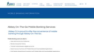 Mobile Banking Information - Abbey Credit Union