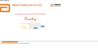 Parichay Login Page - Abbott Healthcare Limited