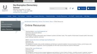 Online Resources - Northampton Elementary School
