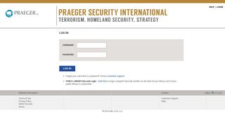 Praeger Security International - Username