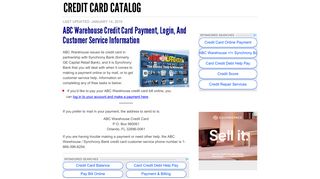 ABC Warehouse Credit Card Payment, Login, and Customer Service ...