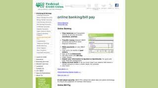 Online Banking/Bill Pay - ABCO Federal Credit Union