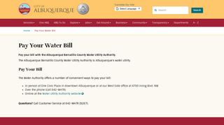 Pay Your Water Bill — City of Albuquerque