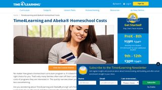 Time4Learning and Abeka® Homeschool Costs | Time4Learning