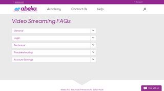 Video Streaming FAQs - Abeka | Dashboard