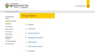 Aberystwyth University - Your Sites