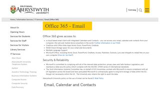 Aberystwyth University - Email (Office 365)