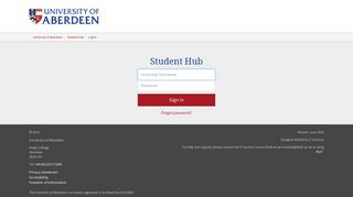 Log In - Student Hub - University of Aberdeen