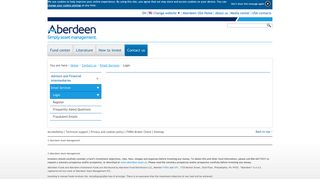 Login - Contact us - Aberdeen Asset Management