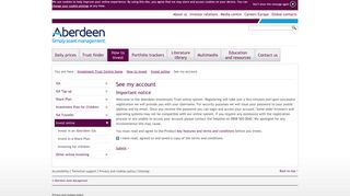 See my account - the Aberdeen Investment Trust Centre
