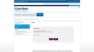 Login - Contact us | United States | Aberdeen Asset Managment