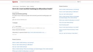 How to start mobile banking in abhyudaya bank - Quora