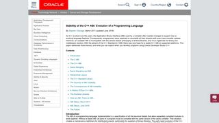 Stability of the C++ ABI: Evolution of a Programming Language - Oracle