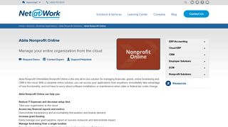 Abila Nonprofit Online (formerly Sage Nonprofit Online) - Net at Work