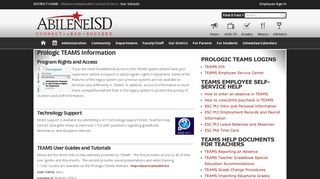 Prologic TEAMS Information | Abilene Independent School District