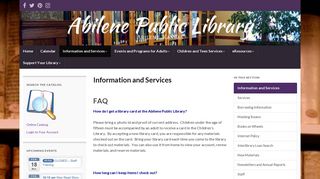 Information and Services – Abilene Public Library