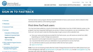 Sign in to FasTrack Evaluation System | ABIM.org
