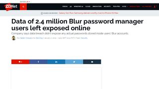 Data of 2.4 million Blur password manager users left exposed online ...