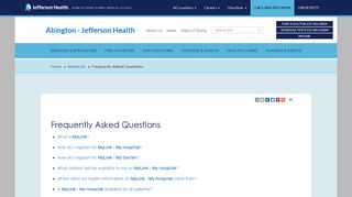 Frequently Asked Questions - Abington - Jefferson Health