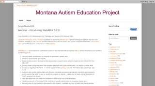 Montana Autism Education Project: Webinar - Introducing WebABLLS ...