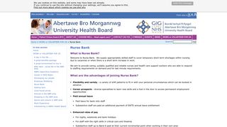 Abertawe Bro Morgannwg University Health Board | Nurse Bank