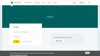 ABN AMRO | Developer Portal | Log in