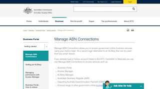 Manage ABN Connections | Australian Taxation Office