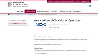 American Board of Obstetrics and Gynecology | An ABMS Member ...